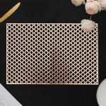 Dakshya Industries PVC Pack Of 2 Jaali Rectangle Shape Cutwork Design For Kitchen, Restaurant, Dining Table mats and Dressing Table mats (Gold )