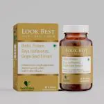 HealthBest LookBest Hair, Nail & Skin (HNS) Multivitamin Tablets | Biotin | Isoflavones | 60 Tablets