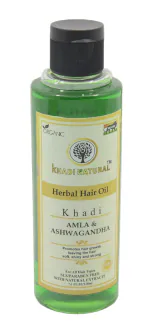 Khadi Natural Herbal Amla & Ashwagandha Hair Oil 210ml - Nourishing Oil for Strong and Healthy Hair