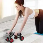 ShopiMoz Abs 4 Roller Exercise Wheel Anti Skid Double Wheel