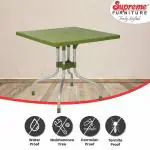 Supreme Furniture Olive Foldable Square Plastic Table, Suitable for Indoor & Outdoor (Mehandi Green)