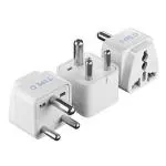 Ceptics (USA, UK, China & More) to India (Type D) Travel Adapter Plug - CE Certified - RoHS Compliant - 3 Pack - White Color (GP-10-3PK)