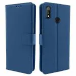 Balkans Realme 3 / 3i Flip Case Leather Finish | Inside TPU with Card Pockets | Wallet Stand and Shock Proof | Magnetic Closing | Complete Protection Flip Cover for Realme 3 / 3i (Blue)
