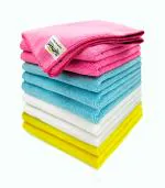 Softspun Multicolor Microfiber Cloth (Pack of 10)