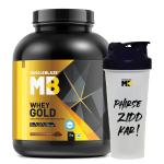 MuscleBlaze Whey Gold, 100% Whey Protein Isolate, Labdoor USA Certified, 25 g Pure Isolate Whey Per Scoop (Rich Milk Chocolate, 2 kg / 4.4 lb) with Shaker, 650 ml (Combo Pack)