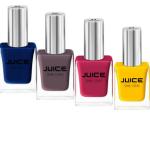 JUICE ONE COAT NAIL PAINT COMBO PRETTY PEACH - 44, WALNUT WOOD - 56, LEMON CADMIUM - 64, WIGGLE FINGERS - 66 LONG LASTING 11ML EACH PACK OF 4