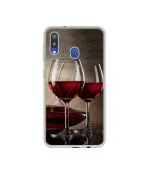 Casotec Wine Glass Design Printed Silicon Soft TPU Back Case Cover for Samsung Galaxy M20