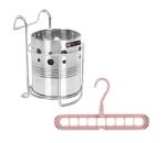 FIRST FRONT Stainless Steel With Stand Cutlery Holder Racks With Plastic Multi Hanger and (Multicolour, Pack of 2) l Kitchen Tools l Essential Kitchen Tools l Tools l Kitchen l Utensils l Stainless Steel Tools l Steel Kitchen Tools l Metal Tools
