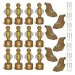 Lakdi-Baaz | Crystal Gold Wooden Curtain Bracket Finials with Gold Support for 1Inch/25mm Rod - Envirnoment Friendly(6 Set)