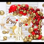 SV Traders Shiny Balloons Red Golden For Birthday/Anniversary/Party Decoration Combo Of 127 Pcs