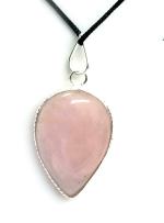Astroghar Rose Quartz Almond Shaped Alloy Crystal Pendant For Men And Women