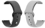 Black Lovies Black, Grey Silicone Smart Watch Strap For Fire Bolt Beast Bsw002 (Pack Of 2)