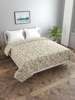 MORADO Polycotton Double/Duvet Cover/Rajai Cover/Blanket Cover with Zipper (90x100 Inches, White Peach Flower)