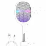 Mr. Right Mosquito Racket Bat with UV Light Mosquito Killer Lamp Bug Zapper | Made in India Long Lasting 1200mAh Lithium-ion Rechargeable Battery (White)