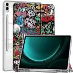 ProElite Cover for Samsung Galaxy Tab S9 FE Plus/S9 Plus 12.4 inch Case, Smart Flip Case Cover for Samsung Galaxy Tab S9 FE+/S9 Plus 12.4 inch with S Pen Holder, Hippy [Transparent Back]