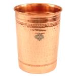Indian Art Villa Pure Copper Hammered Glass with 2 Rings, Volume 300ml