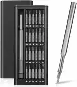 ODD M EVEN Precision Screwdriver Set, 24 in 1 Mini Screwdriver, Magnetic Driver Bits Set, S2 Alloy Steel Pocket Manual Screwdriver Tool Set, Repair Tool (Space Black)