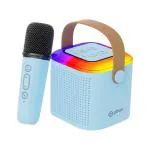 pTron Fusion Tunes 10W Mini Bluetooth Speaker with Wireless Karaoke Mic, 8Hrs Playtime, Vivid RGB Lights (Blue)
