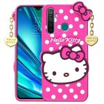 Lejaao Realme 5i Hello Kitty Soft Pink Rubber Mobile Back Cover