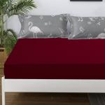 DREAM CARE Luxury Being Terry Cloth Fitted Mattress Protector Single Bed | Waterproof Ultra Soft Mattress Cover | Hypoallergenic Bed Cover 36X78 inch (MAROON)