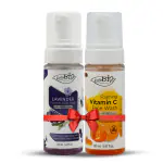 Purobio Lavender & Vitamin c foaming face wash combo for Glowing skin 300ml