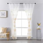 Urban Space Linen Textured Sheer Curtains, Semi Transparent & Light Filtering Door Curtains, Set of 2 - Galaxy Taupe ( Windows - 5 feet x 4 feet )