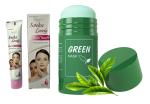 Misfits G Green Green Tea Purifying Clay Stick Mask Oil Control Anti-Acne 40gm + SNEHA LOVELY Fairness Cream 50gm for Unisex Premium COMBO