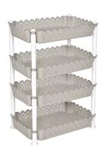Nabhya Grey Plastic Storage Rack 4 Shelfs Medium