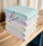 Mk weaves Brand Pure Cotton Bath Checks Towels Combo Pack of 5 (Multicolor)