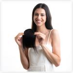 Hair Originals 100% Natural Human Hair Bangs Extension (Natural Black, High density)