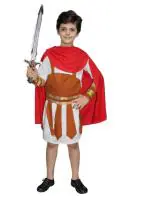Kaku Fancy Dresses International Wear Roman Soldier Costume -Multicolor, 10-12 Years, For Boys