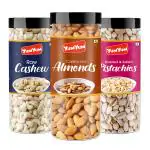 YUM YUM Premium California Almonds (150g) Pista (150g) and Cashew (150g) 450g Dry Fruits Combo Pack