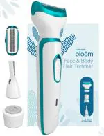 Caresmith Bloom 4 in 1 Face & Body Hair Trimmer for Women | 3 Heads- Bikini Trimmer & Shaver, Face Trimmer & Eyebrow Trimmer, Body & | Rechargeable | Hair Removal Machine for Women, Glossy White
