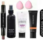 KA CAYLA Beauzy 2in1 Contour Matte Highlighter Sticks, Fixer Bottle, Foundation,Primer &2 puffs