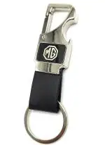 JDP Black Leather, Metal Cars with Opener Keychain