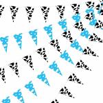 Festiko 5 Pcs Holy Cow Print Pennant Banner (Sky Clouds Style), Cow Print Bunting Banner, Baby Pennant Banner