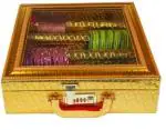 IKAYE Bangle Box 4 rod bangle box for safe keeping of bangles Vanity Box (golden)