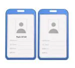 Shining Zon Natural Hard Metal Aluminum Alloy PVC ID Card Holder Badge with Scratch Guard for Office ID Cards Only (Blue Vertical - 20)