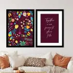 Vasl Paper Light Brown Aesthetic Wall Art Paintings With Frame - 13 X 17 Inch (Pack Of 2)