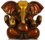 Idol Collections Gold Brass Baby Ganesha Statue Idol Murti With Large Ears, 7.5 Inch