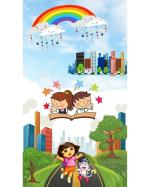 Frimerr Rainbow Dora Polyester FRIMERR Digital Printed Door Curtain 4x7ft (1 Piece)