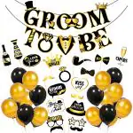 Zyozique Bachelor Party Decorations for Men, Groom To Be Photo Booth Props and Banner