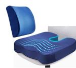 ALANFIT ORTHODESIGN Memory Foam Combo of Memory Foam Orthopedic Lumbar Back Pain Rest & Coccyx seat Cushion, Ergonomic, Lower Back and Coccyx Support, Premium Washable Covers,l1 l2 l3 l4 l5 Support Cushions COMB-BLK65