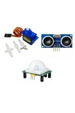 Robotbanao Combo of SG90 Servo Motor, PIR Sensor and Ultrasonic Sensor Robotics Project compatible with Arduino RB-12342345-FLEX-ULTR_N