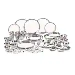 SHINI LIFESTYLE Pack of 51 Stainless Steel Laser Printed, Mirror finish Essential Dinner Set (Silver)