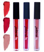 bq BLAQUE Matte Liquid Lip Gloss Combo of 3 Lipstick # 101-109-116 (12 ml, Orangish Red, Dark Pinkish Red, Light Nude Brown)