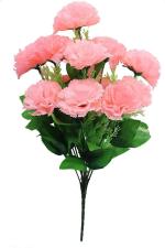 Abhay Flowers And Fashion Pink Fabric Artificial Carnation Flower Bunch - 35 Inch