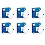 PHILIPS Astra Glow 10-watt Round LED Downlighter | Recessed LED Downlight for False Ceiling | LED Ceiling Light for Home and Hall | Cut Out: 4 inch, Cool Day Light, Pack of 6