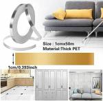 ZZ LAZYCOTTAGE 50 Meters Silver Tape, Home Floor Wallpaper Waterproof Tiles, Tile Gap Tiles Stickers for Floor