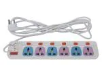 CONA 3336 COLOUR 6A 6x6 Power Strip with 4 meter cable and Power Indicator|6A Spike Guard